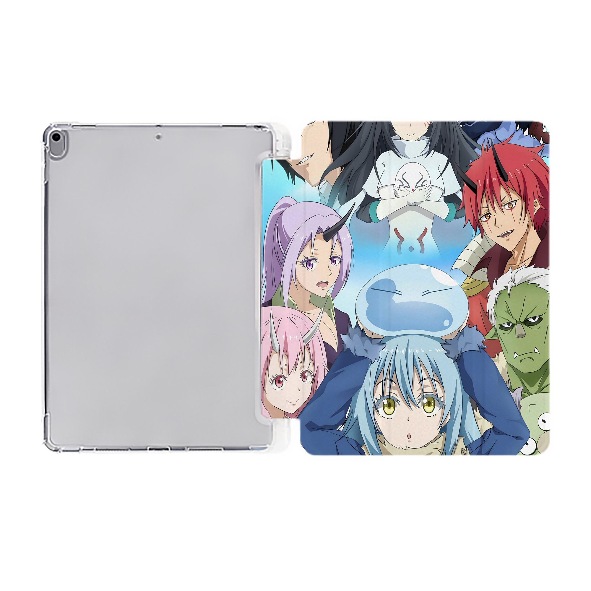 （画像用） 転スラ Regarding Reincarnated to Slime IPad ケース ペン収納付き 三つ折りスタンド PUレザー×シリコン 対応機種9.5/10.5/10.9インチ